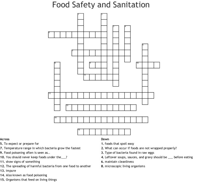 Foodborne illness crossword answer key